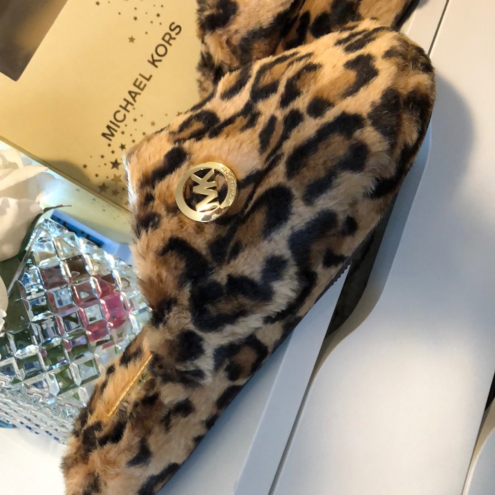 Michael Kors Leopard Slippers